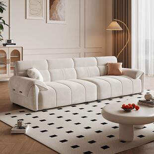 北欧2025年新款棉麻布艺沙发简约客厅直排小户型三人位四人位沙发