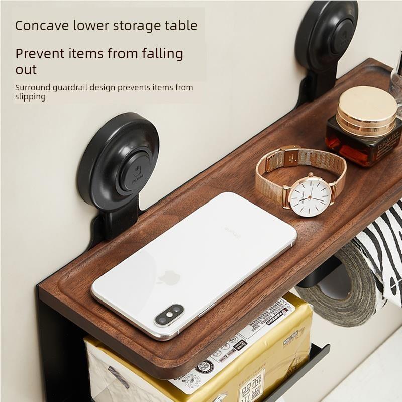 吸盘核桃纸厕纸架纸盒实木厕纸盒纸架纸巾盒厕纸Jcs/聚臣柯湾纸原