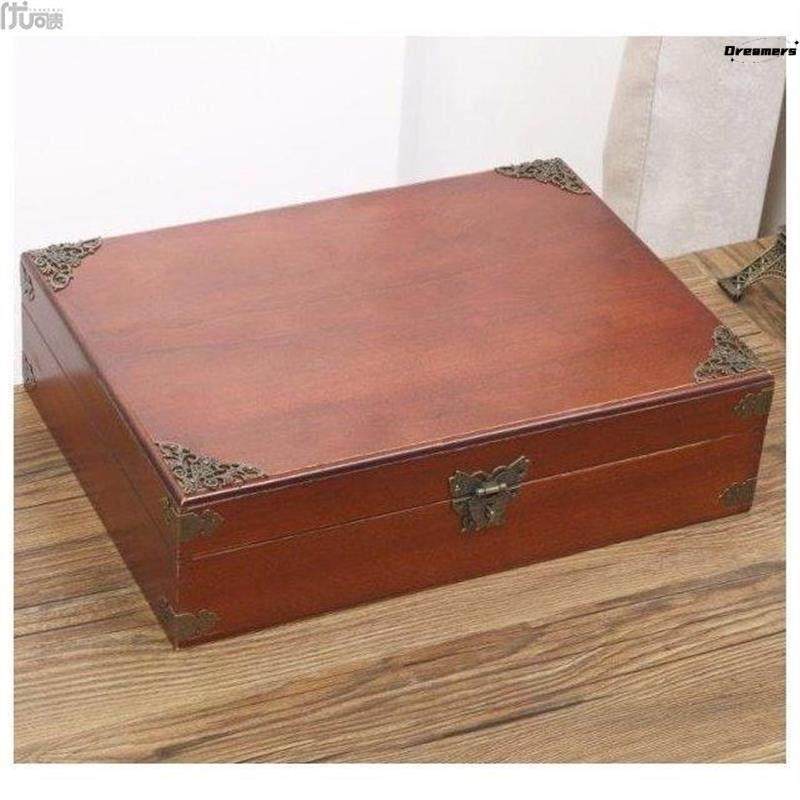 樟木盒子复古带锁木盒香樟木实木质桌面收纳盒樟木箱储物小木厂家