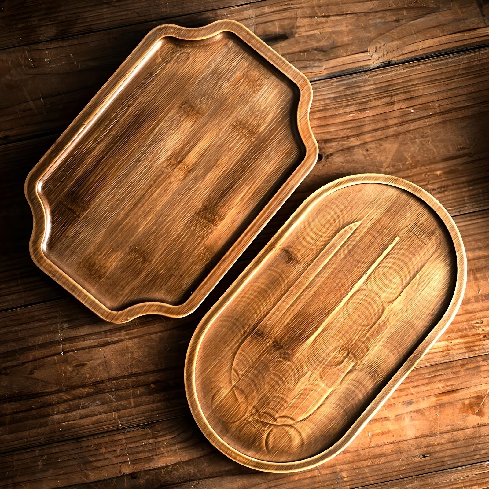 一人食餐盘托盘咖啡店木质杯托面包盘早餐摆盘餐具复古盘子置物盘