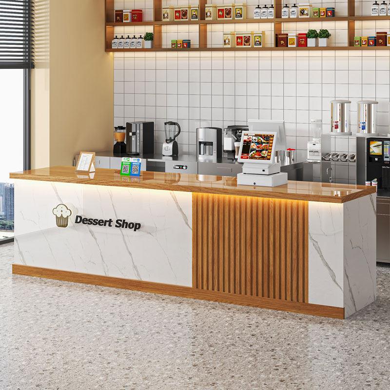 奶茶店吧台超市收银柜台店铺小型柜台便利店水果店吧台桌前台接待