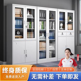钢制文件柜办公室铁皮柜子资料柜档案柜带锁储物柜矮柜财务凭证柜
