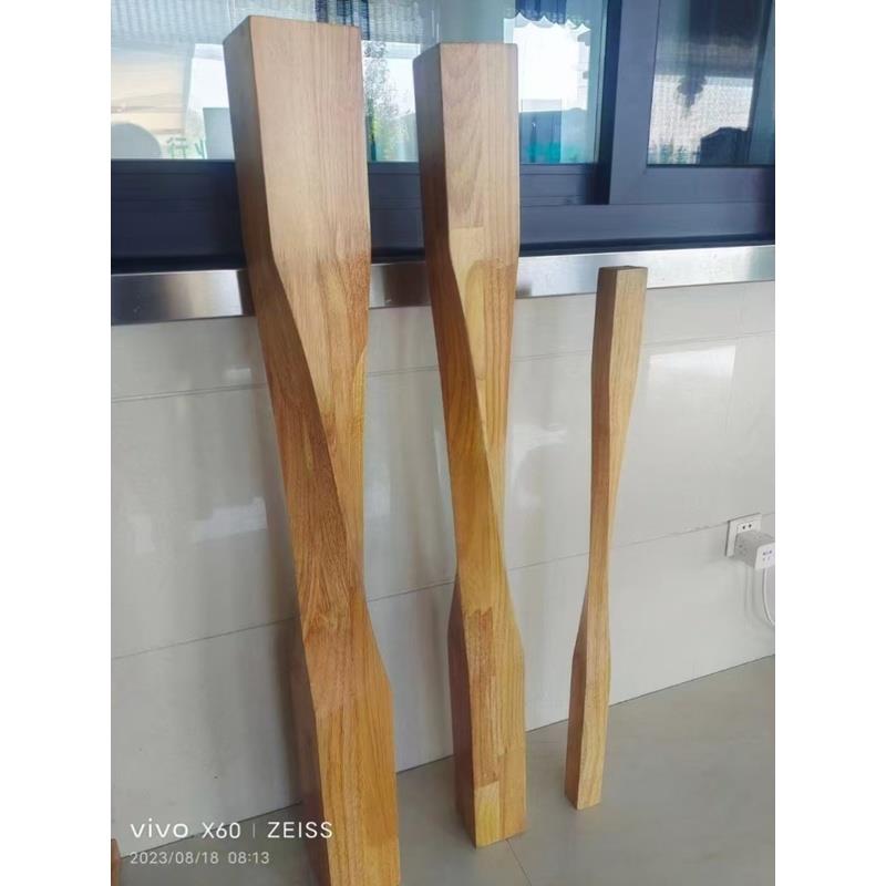 江西实木楼梯扶手定制胡桃木榉木简约别墅室内现代轻奢款护栏立柱