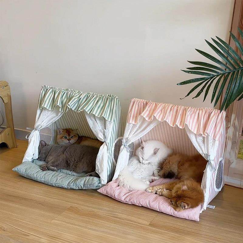 夏季猫窝帐篷四季通用狗窝中小型可拆洗半封闭猫狗床高颜值宠物窝,宠物/宠物食品及用品,猫窝/屋/帐篷/沙发,淘宝优惠券,粉丝福利购,淘宝优惠卷