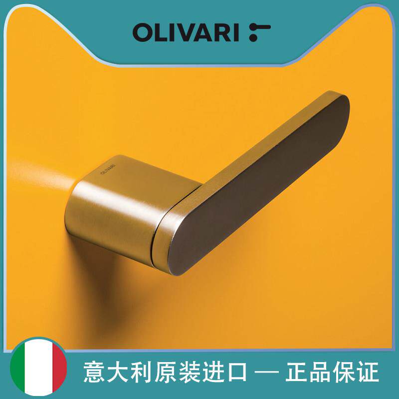 意大利OLIVARI进口房门锁黑色轻奢简约隐形门纯铜门把手AGB分体锁