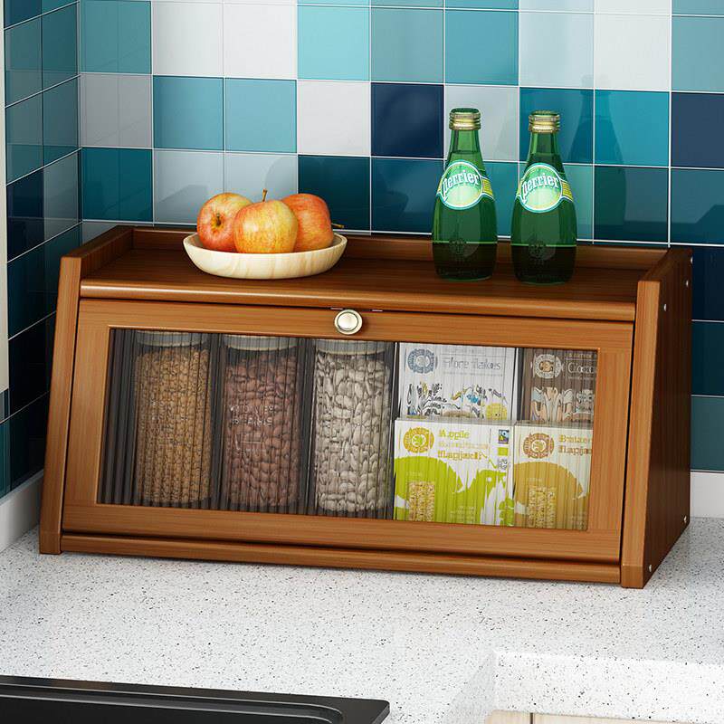 厨房餐桌台面置物架调料带门餐具茶具桌面水杯子家用储物收纳柜子