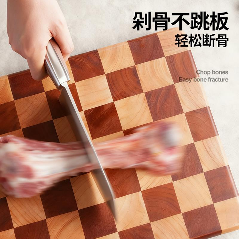 棋盘格菜板防霉抗菌家用实木进口菜板食品级家用切菜案板厨房专用