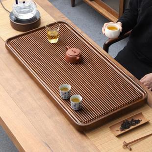 垫木茶盘新款 家用客厅竹制小型茶盘干泡茶台办公室茶海电木款 式