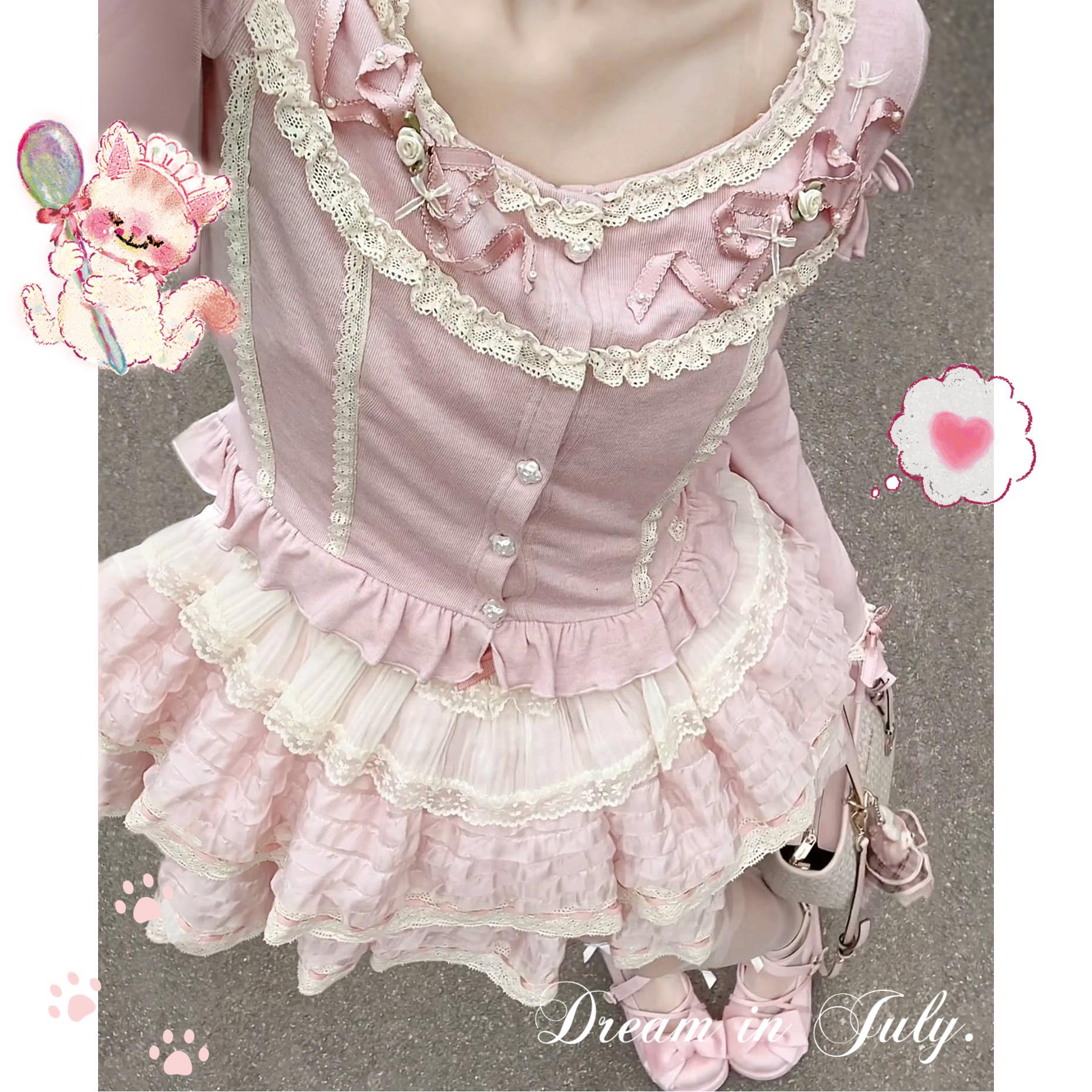 【首团预约】午茶时间lolita芭蕾风针织开衫外套手工蝴蝶结cla系