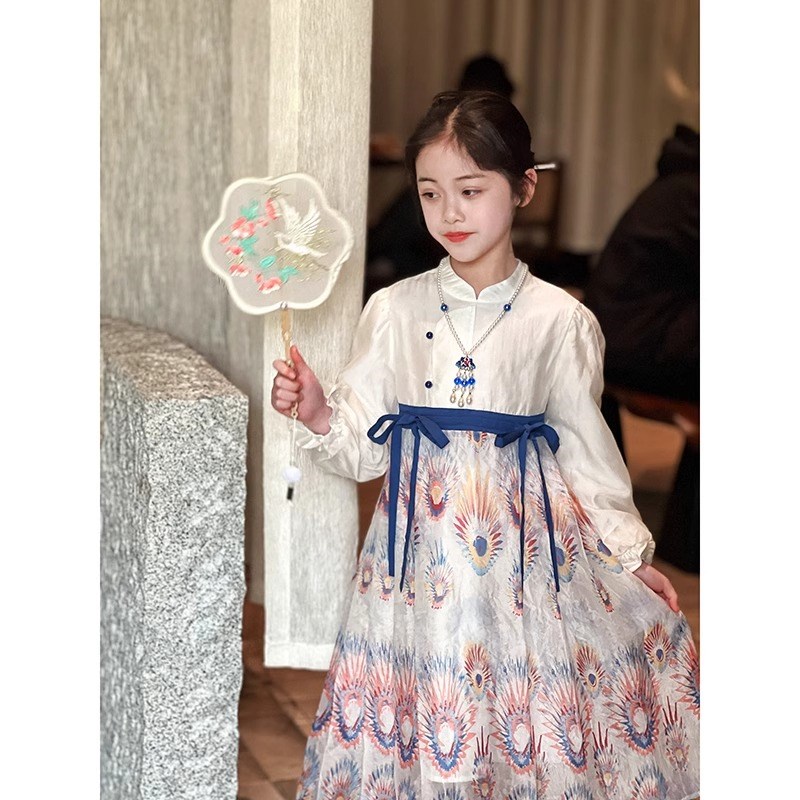 女童汉服2024春季新款儿童裙子古风马面裙长裙宝宝国风连衣裙春装