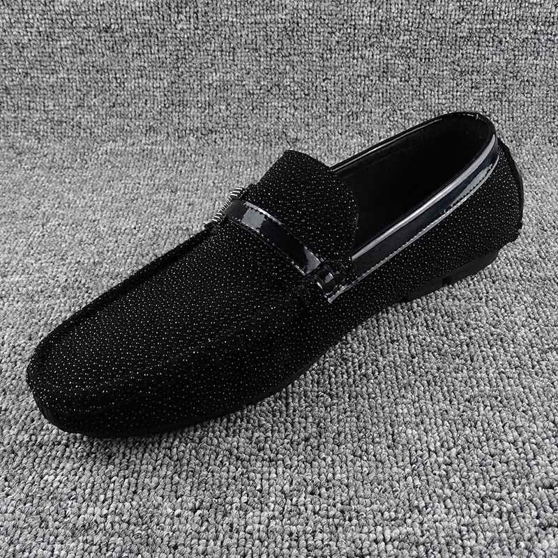 男鞋秋冬2021加绒二棉豆豆鞋男真皮软皮一脚蹬男士皮鞋男款休闲鞋