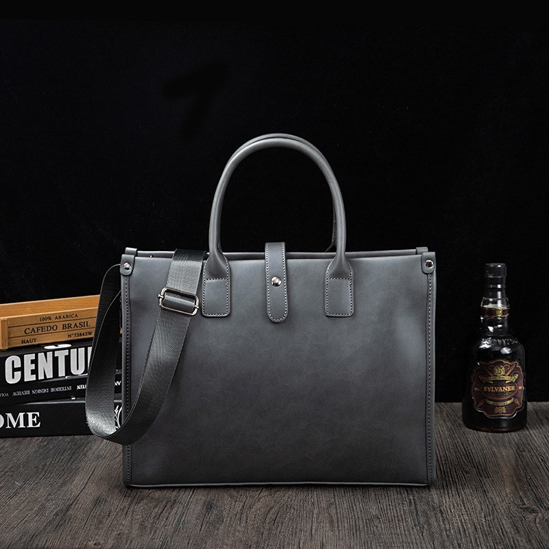 2023商务手提包男包 疯马皮男女公文包 单肩斜挎邮差包电脑包背包