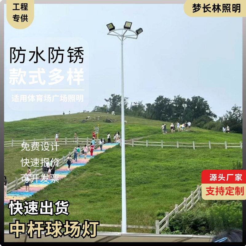 3头球场灯10米12米街区小区停车场泛光杆灯景区公园道路照明灯