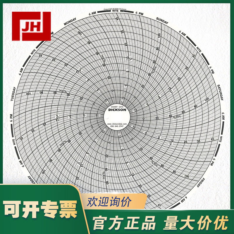 DICKSON C473圆盘温湿度记录纸 C603C673C659C665C671C668C612