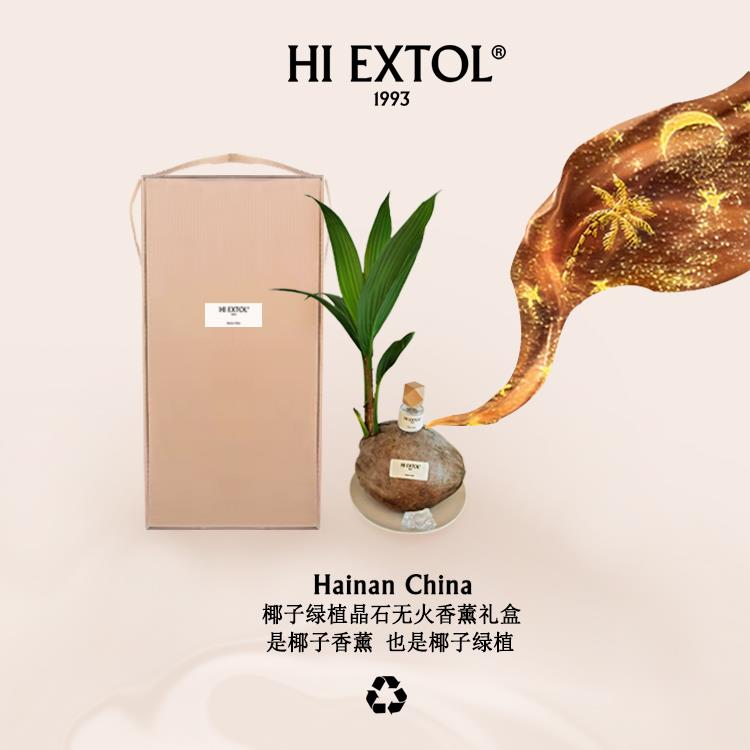 HI EXTOL海斯汀梦工岛 椰子绿植晶石无火香薰刻字服务礼盒版