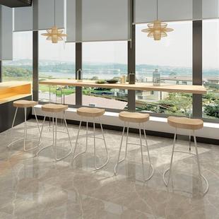 压克力悬浮实木吧台桌隔断柜阳台小吧台靠墙吧台桌子高脚桌椅组合