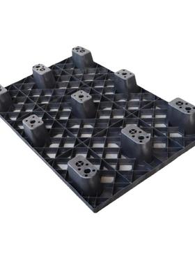 网格托盘九脚1308黑色仓储叉车用周转栈板注塑九脚托盘托板