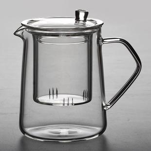 明翼耐热玻璃泡茶壶 茶水分离茶壶带内胆过滤泡茶器 耐高茶具套装