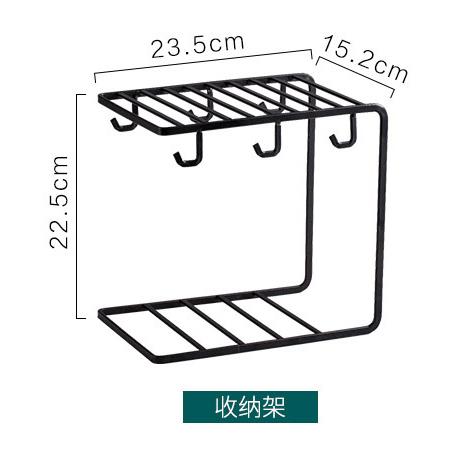 北欧简约U型杯架黑色金属收纳架子金色杯架杯碟收纳架子6杯碟通用