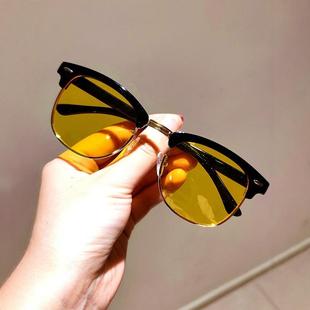 半框超清夜视眼镜夜晚开车驾驶偏光镜防眩光眼镜防蓝光 男女同款