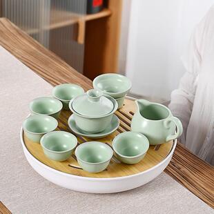 泡茶壶小套装 陶瓷定窑茶杯壶简约家用宿舍小茶盘懒人功夫茶具套装