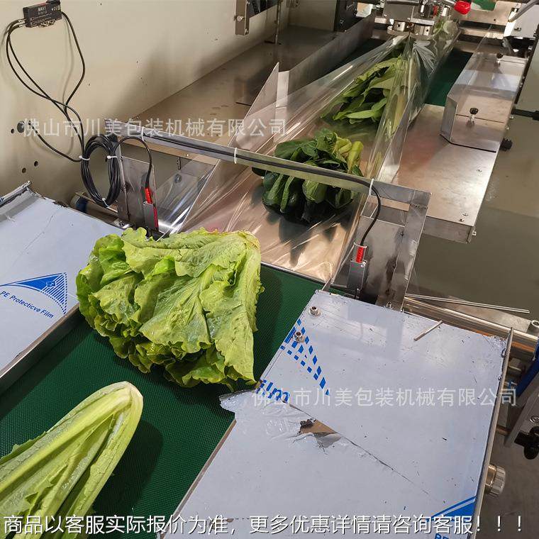生鲜水果全包装 青果蔬三机伺服自动枕式套袋机蔬菜自411菜动包装