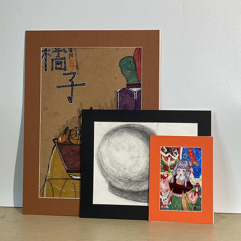 纸相框用内衬卡纸画框n装裱6 7 8 A3 A4寸定制裱照片彩绘素描框架