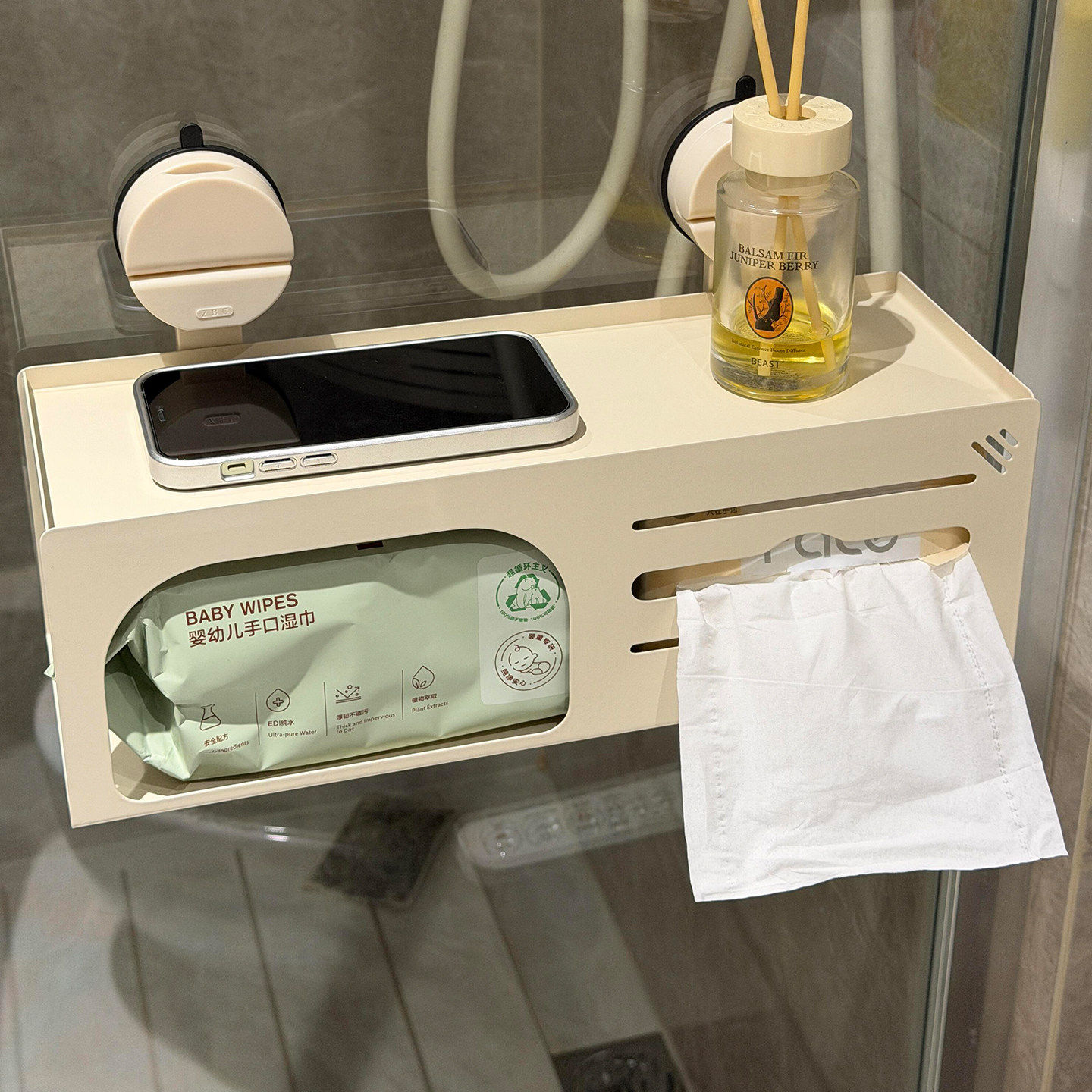 厕所纸巾盒壁挂式家用卫生间厕纸盒抽卷纸洗脸巾吸盘免打孔置物架,收纳整理,纸巾盒,淘宝优惠券,粉丝福利购,淘宝优惠卷