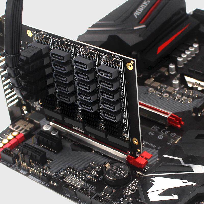 PCIOXPX16 NME MEV.2 RAID阵列扩展 转SATA 2口转接卡J0MB585芯片