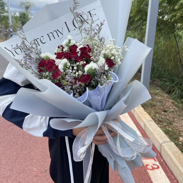 干花花束多头玫瑰真花蔷薇 香皂花北欧小清新家居装饰拍照情人节