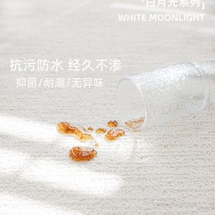 防水抗污白月光地毯轻奢高级奶油风侘寂纯色客厅卧室简约