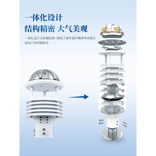 智慧气象传感器微型防爆仪超声波风速风向光照温湿度高精度监测站