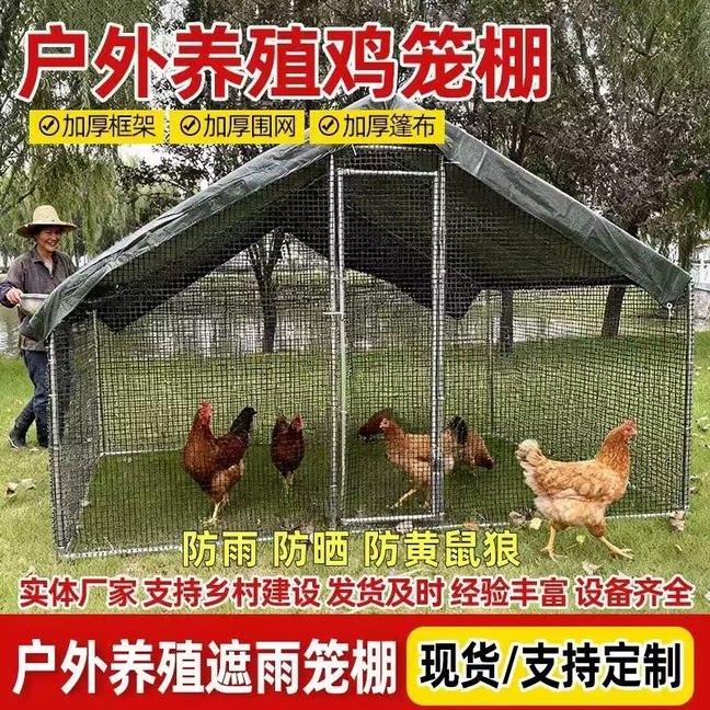 家用养殖棚鸡鸭鹅笼窝棚多用途养鸡专用笼骨架家庭镀锌钢管鸽子笼