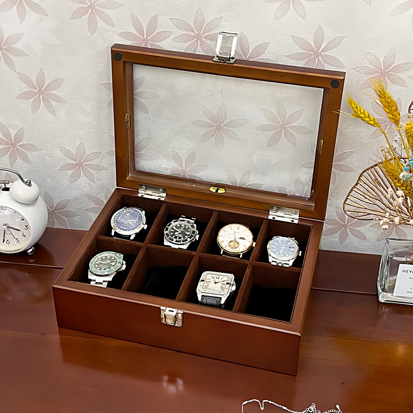 实木质手表盒收纳盒木质首饰盒手串收集家用展示简约表箱手表收藏