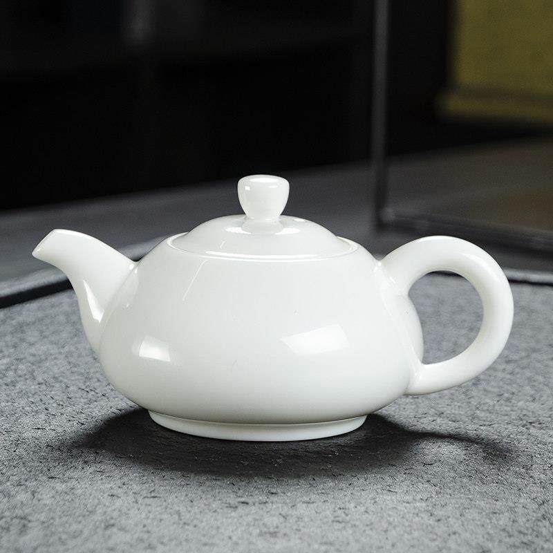 西施壶茶壶陶瓷简约球孔功夫茶具羊脂玉白瓷泡茶器井栏大小号单壶
