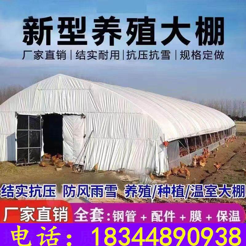 养殖大棚骨架钢管牛棚羊圈猪舍鹅兔养鸡场椭圆管温室蔬菜大棚全套