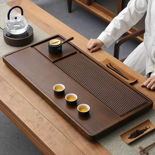 茶盘实木家用电木新款干泡小茶台托盘整块办公室功夫茶具排水茶海