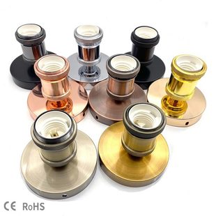 e27螺口灯座明装 底座配件 创意卧室客厅家用简易吸顶式 吊灯头暗装