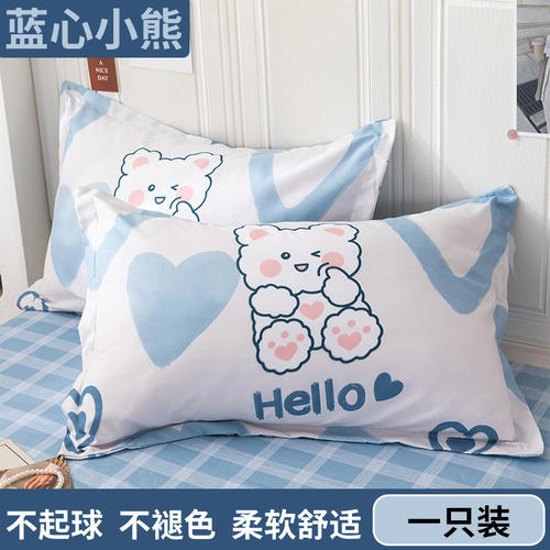 ins田园风涤纶枕套一对装单个48x74cm家用单人宿舍儿童枕芯枕头套