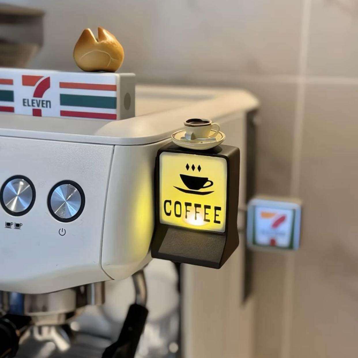 咖啡冰箱贴磁贴创意咖啡机便利店灯牌展示贴氛围感迷你装饰小摆件