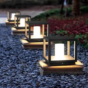 庭院大门口门柱灯户外护栏灯现代太阳能柱头灯防水别墅围墙柱子灯