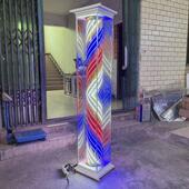 LED防水发廊转灯美发理髲店挂墙落地两用四方旋转壁灯箱钢化玻璃