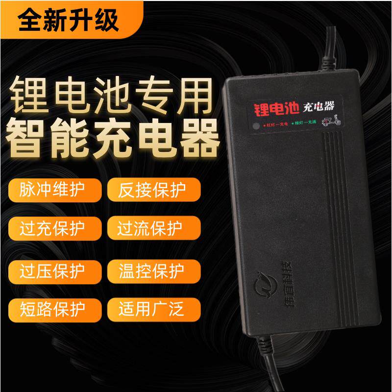 电动车锂电池智能充电器54.6伏5A60V73v8安伟宜磷酸铁锂快充自停