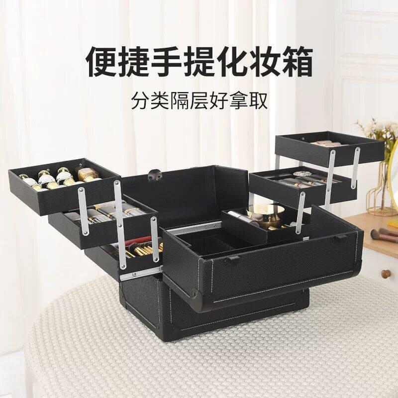 专业纹眉纹绣工具箱大容量多层可携式美容美甲美睫跟妆师手提化妆