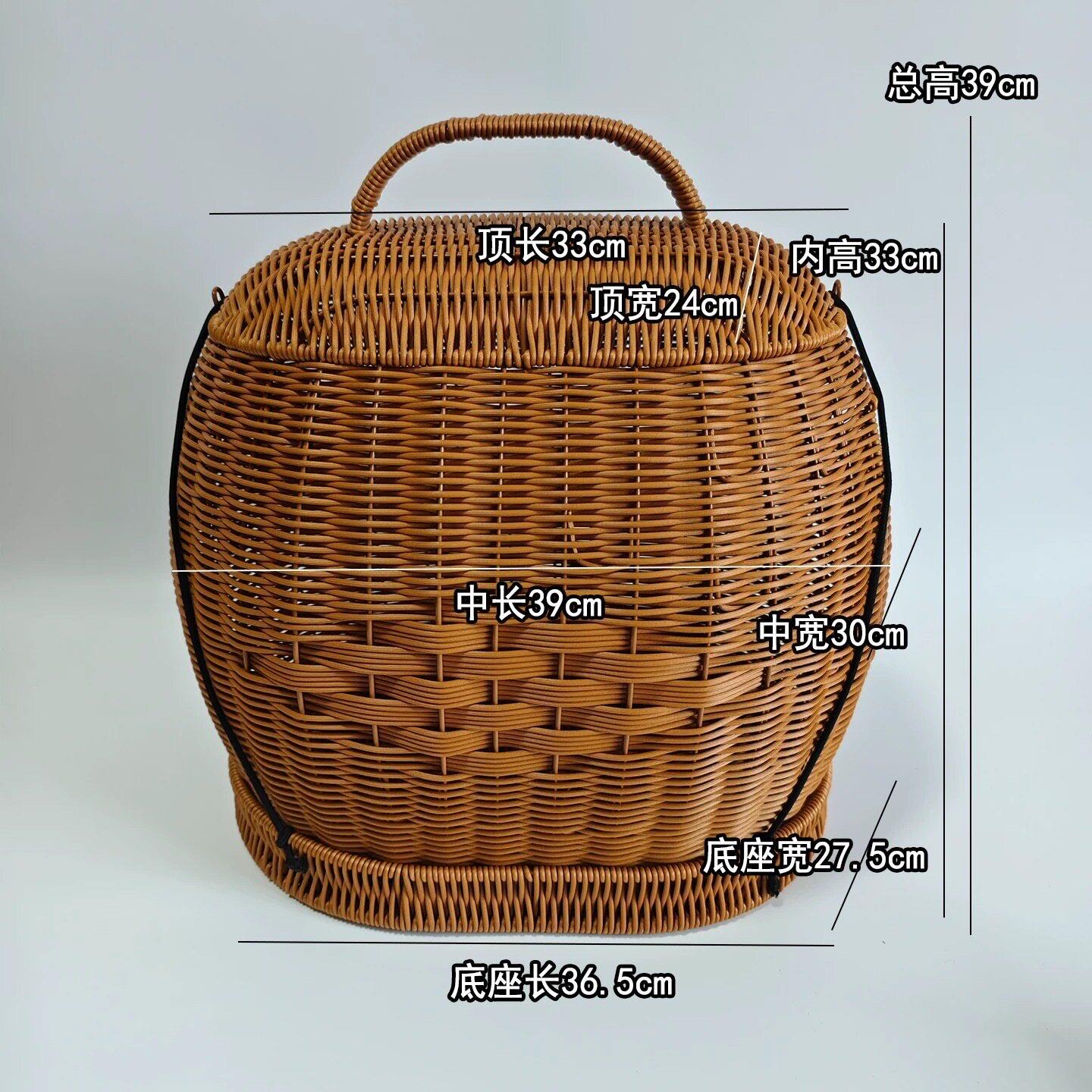 手工编织七彩山鸡媒笼养殖笼手提宠物鸡笼鸟笼上山煤笼媒鸡笼子