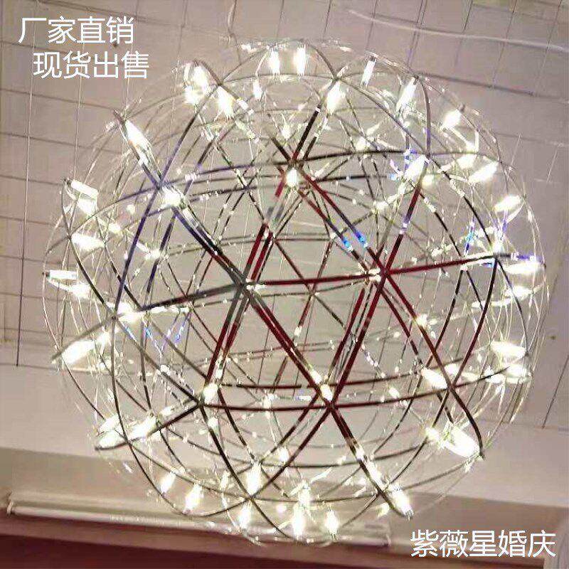 2020新款婚庆LED 吊灯 不锈钢火星球宇宙球圆球 舞台装饰布置用品