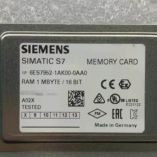 议价6ES7952-1AK00-0AA0 存储卡 RAM 1MBYTE 16BIT 工控配件维修