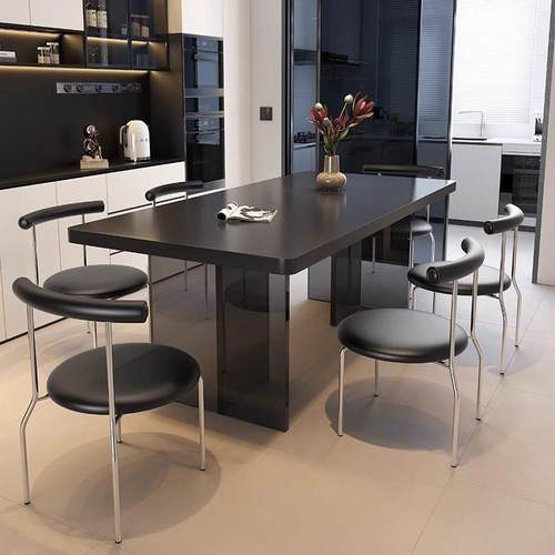 极简压克力岩板餐桌椅组合现代简约家用多户型长方形桌子吃饭桌子