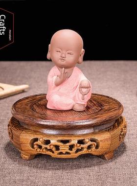 新款花瓶底座架实木制佛像鱼缸奇石头花盆鸡翅木红木摆件底座托盘