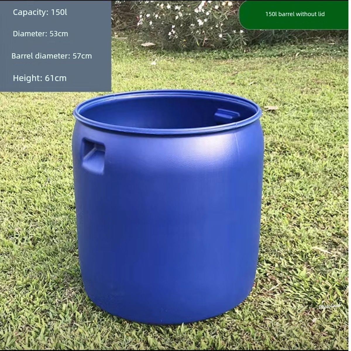 150L法兰桶加厚开口塑料桶圆桶带盖储水化工桶海鲜发酵水密封桶